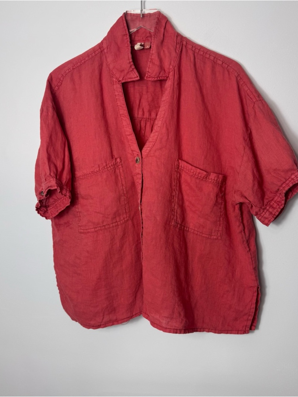 Anthropologie Pilcro button downLinen Shirtn size xl 2237